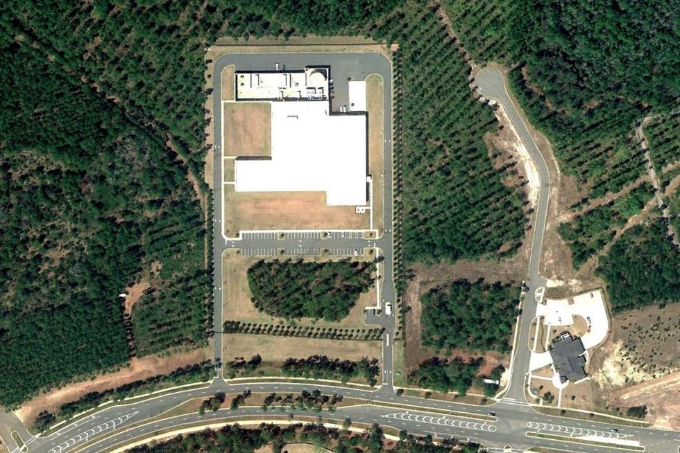 Secure health care data center located within a wooded site provides for secure site.